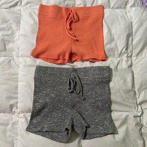 Fashion Nova Women’s Lounge Shorts Small Pink Gray Two Pairs Stretch Comfy NEW